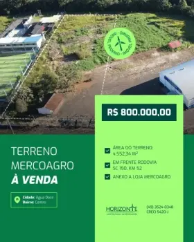 Imagem do anúncio: Vendo terreno / lote / condomínio em Água Doce , Santa Catarina no bairro Centro