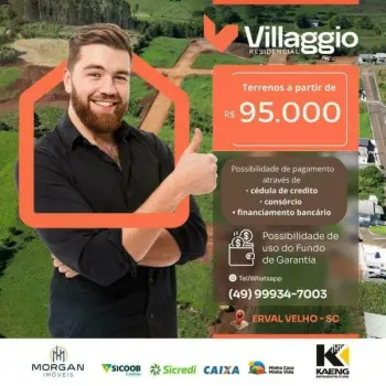 Imagem do anúnio: Vendo terreno / lote / condomínio em Erval Velho , Santa Catarina no bairro Loteamento Villaggio