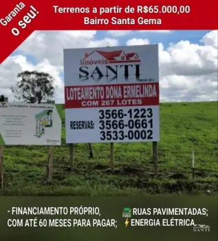 Imagem do anúnio: Vendo terreno / lote / condomínio em Videira , Santa Catarina no bairro Santa Gema
